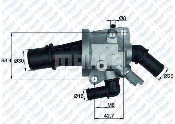 MAHLE TI15388 Termostat (88c) Corsa C - Meriva A - Tigra B - Agila A - Agila B - Y13dt - Z13dt - Panda - Punto - Doblo 1.3jtd